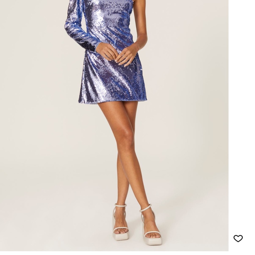 Bardot Blue Sequin One Shoulder Dress size 6/M - Picture 4 of 8